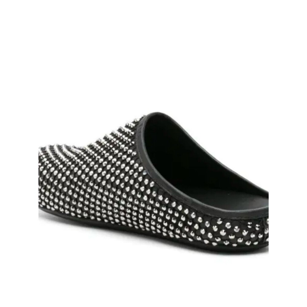 MARNI leather fussbett clogs with rhinestones Black NWT Size 38